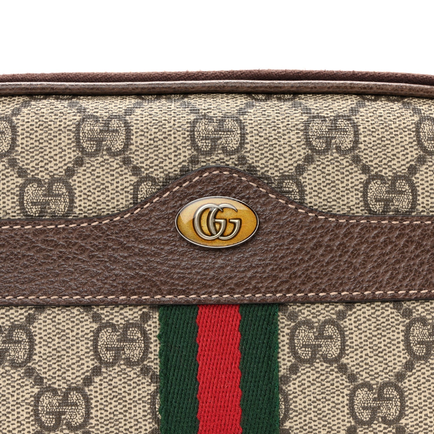 GG Supreme Monogram Ophidia Belted iPhone Case 95 38 Dark Brown