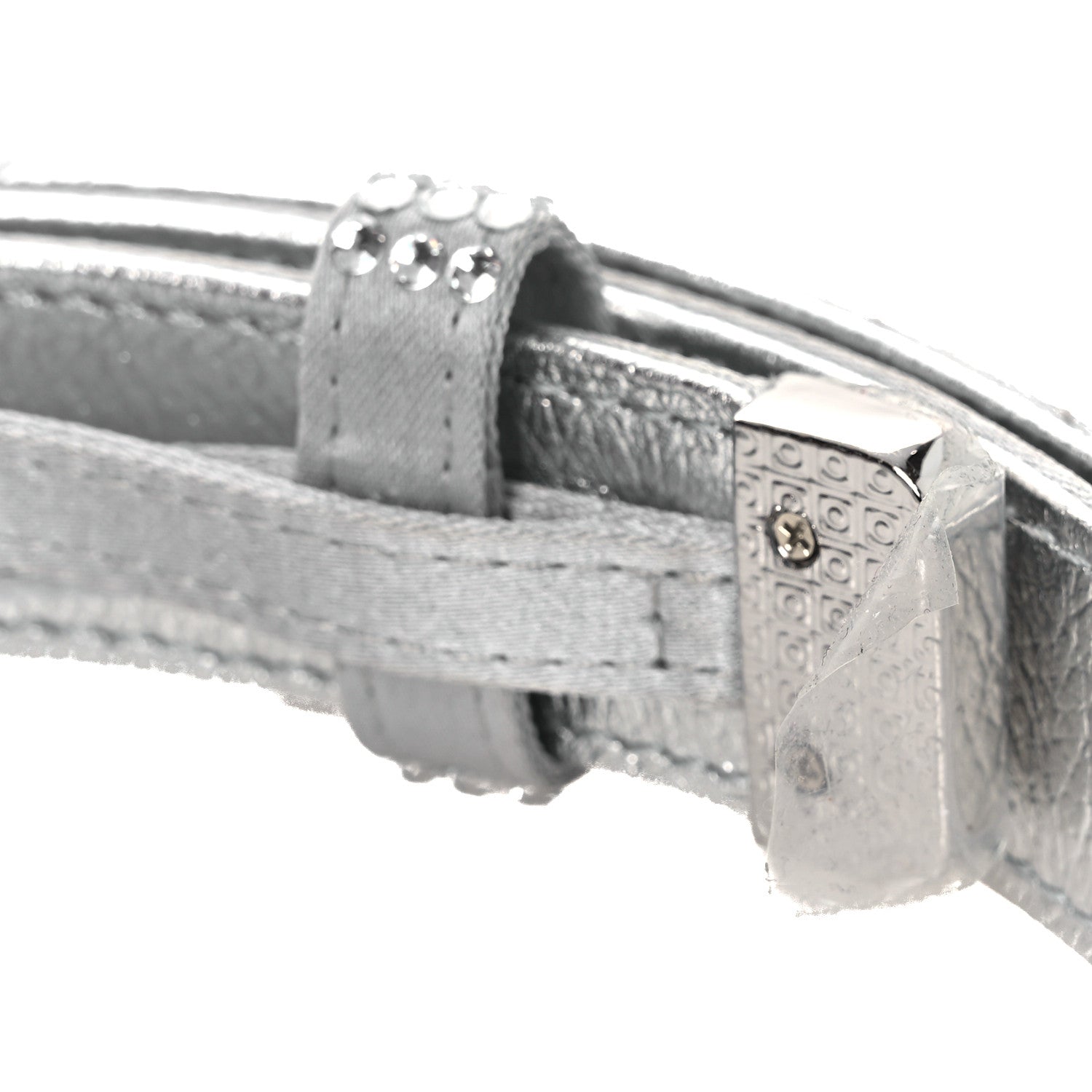 Swarovski Crystal Convertible Belt Bag Silver