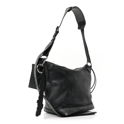 Used Calfskin Silver Hardware Small Neo Classic City Navy