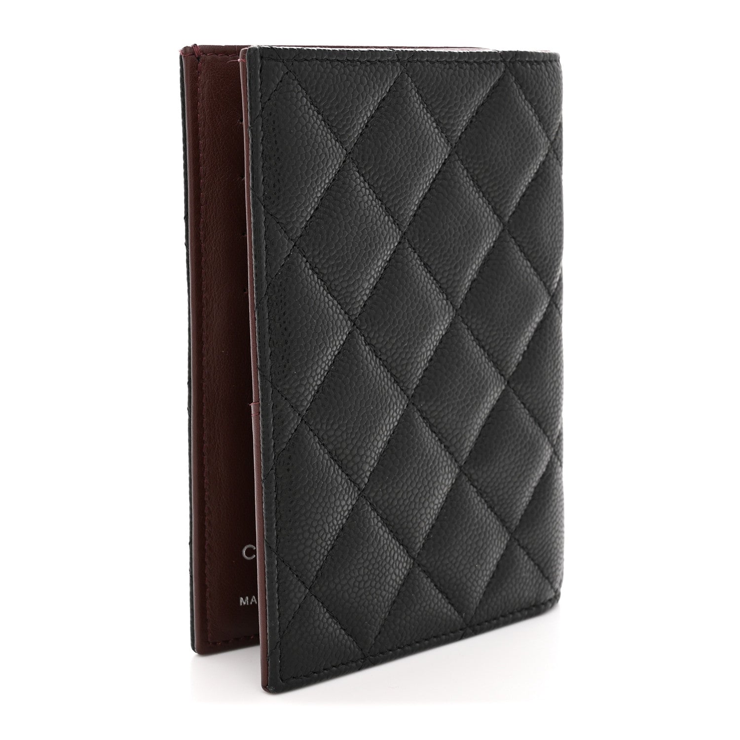 Caviar Quilted Passport Holder Black