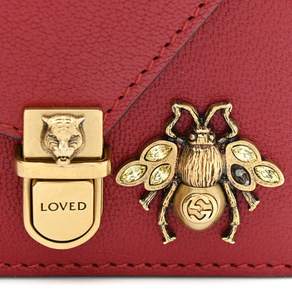 Calfskin Snakeskin Studded Small Ottilia Top Handle Bag Hibiscus Red