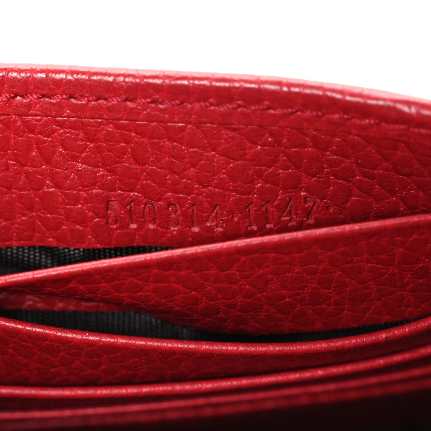 Dollar Calfskin Interlocking G Chain Wallet Red