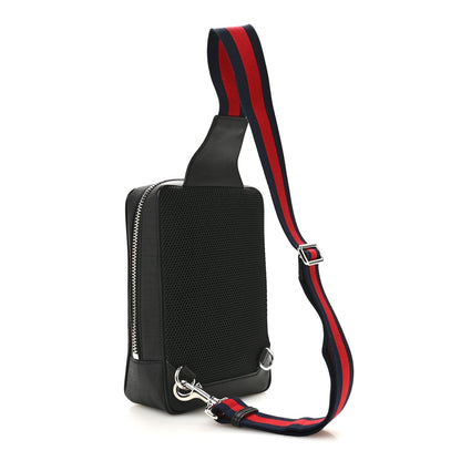 GG Supreme Monogram Web Belt Bag Black Grey