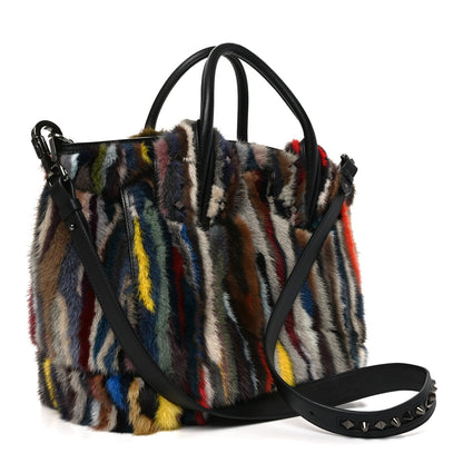 Calfskin Patchwork Calf Hair Large Eloise Tote Black Multicolor
