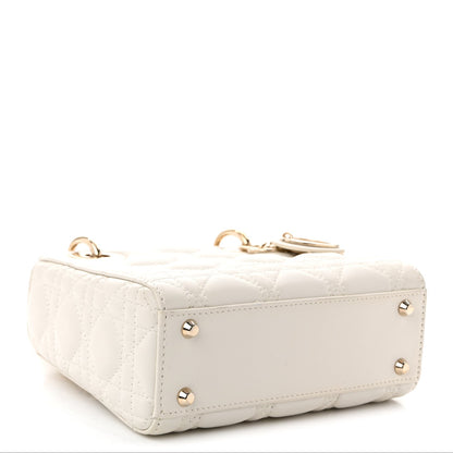 Lambskin Cannage Mini Lady Dior Latte