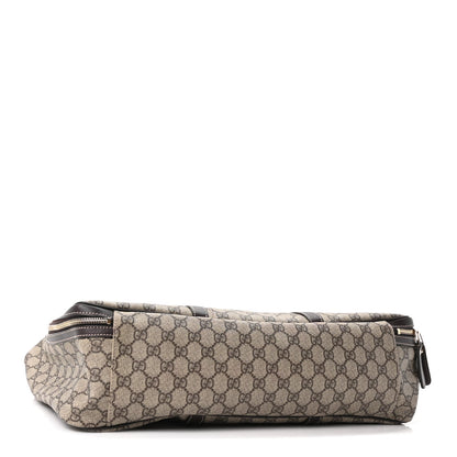 GG Supreme Monogram Medium Double Handle Briefcase Dark Brown