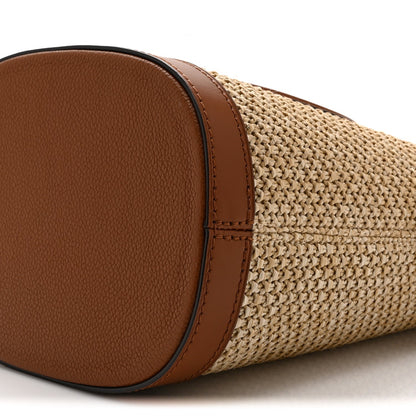 Kitted Raffia Petit Bucket Caramel