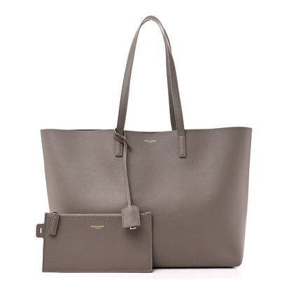 Calfskin Large Shopping Tote Oyster Gray