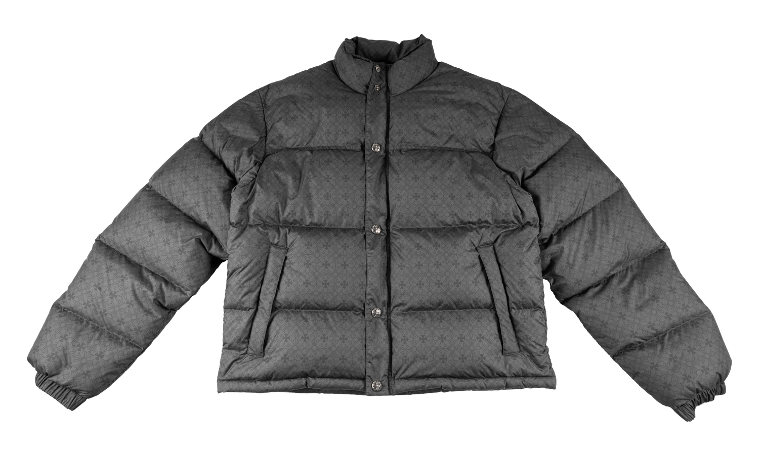 Monogram Print Down Puffer Jacket "Charcoal Grey" CHRM1285