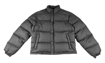 Monogram Print Down Puffer Jacket "Charcoal Grey" CHRM1285