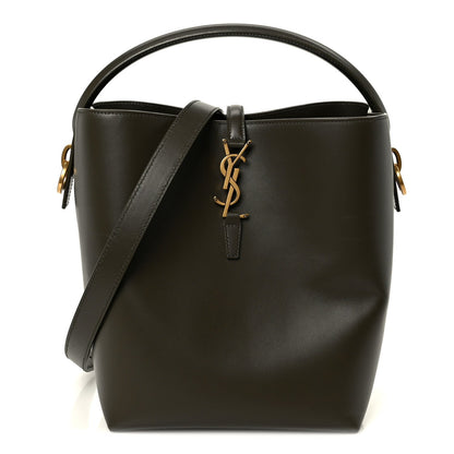 Shiny Calfskin Le 37 Bucket Bag Deep Musk