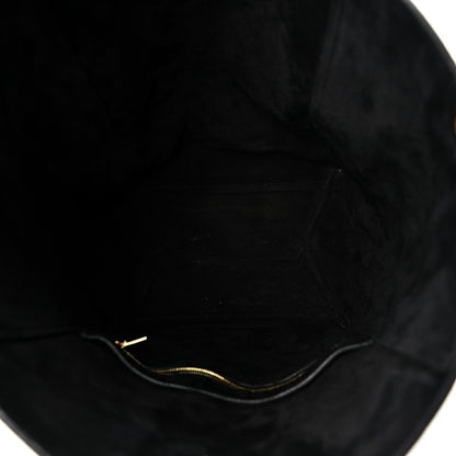 Soft Grained Calfskin Sangle Bucket Bag Black