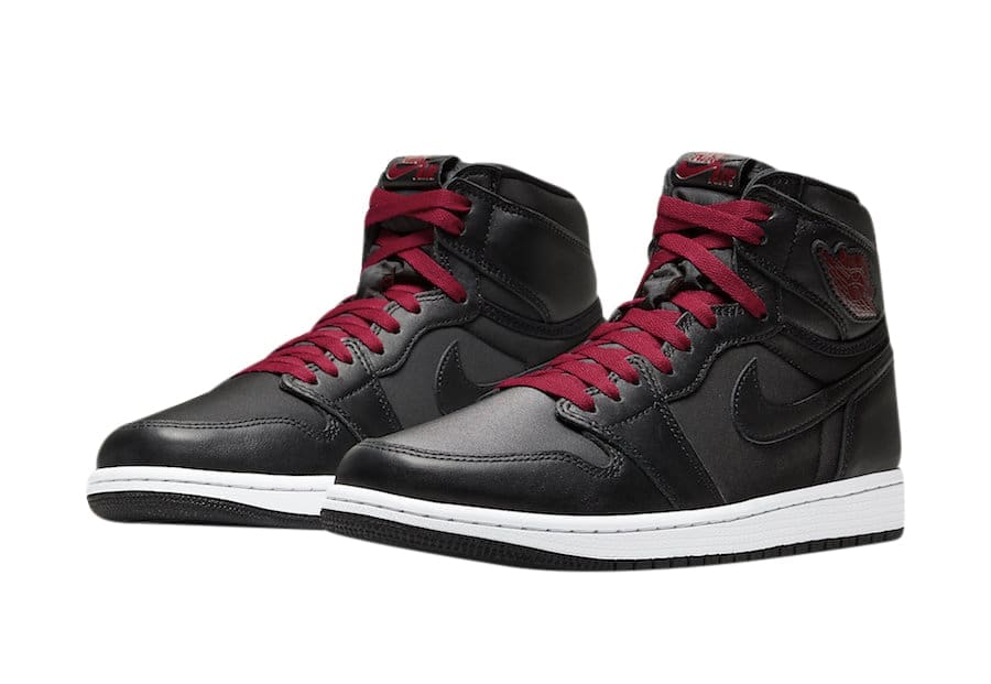 Jordan 1 Retro High Black Satin Gym Red