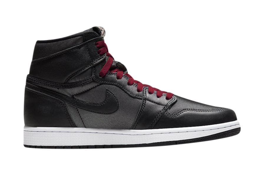Jordan 1 Retro High Black Satin Gym Red