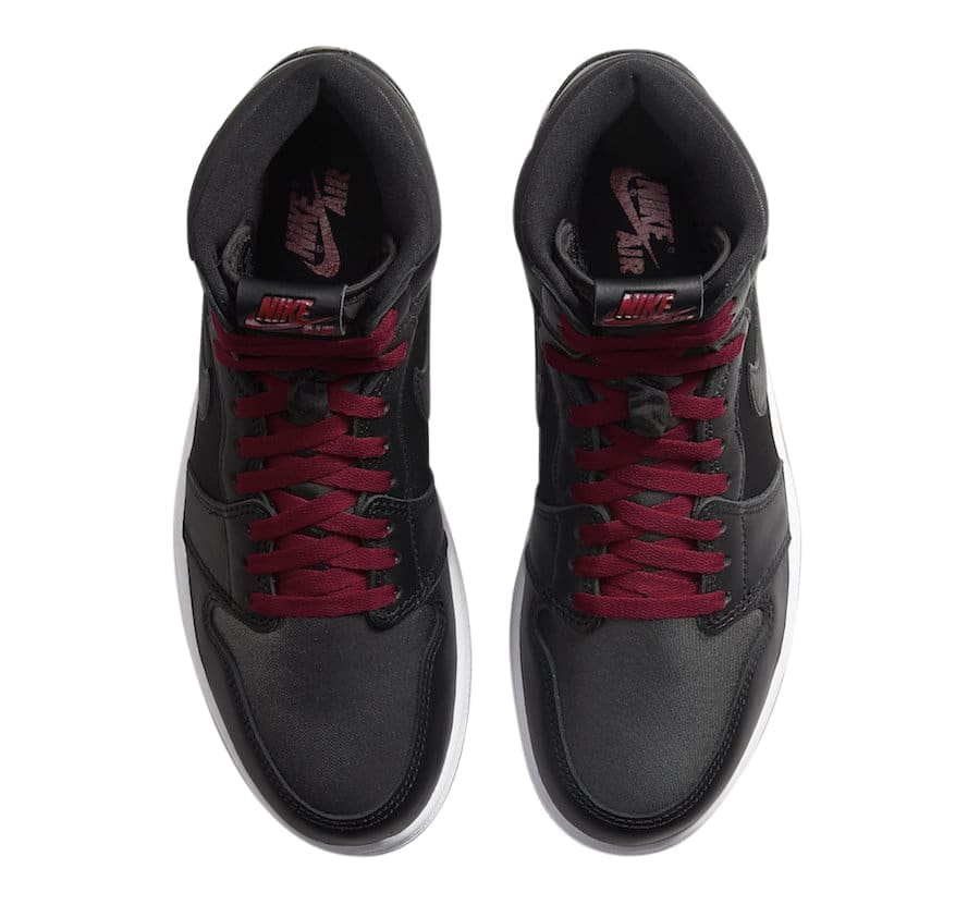 Jordan 1 Retro High Black Satin Gym Red