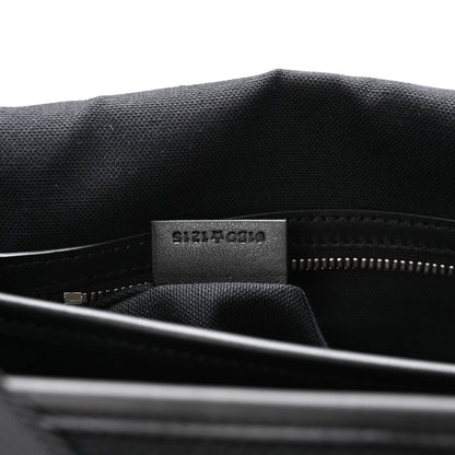 Canvas Embroidered Medium Jett Messenger Black White