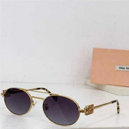 Miu Miu MU54ZS Oval Gold-Black Frame 53mm Women&