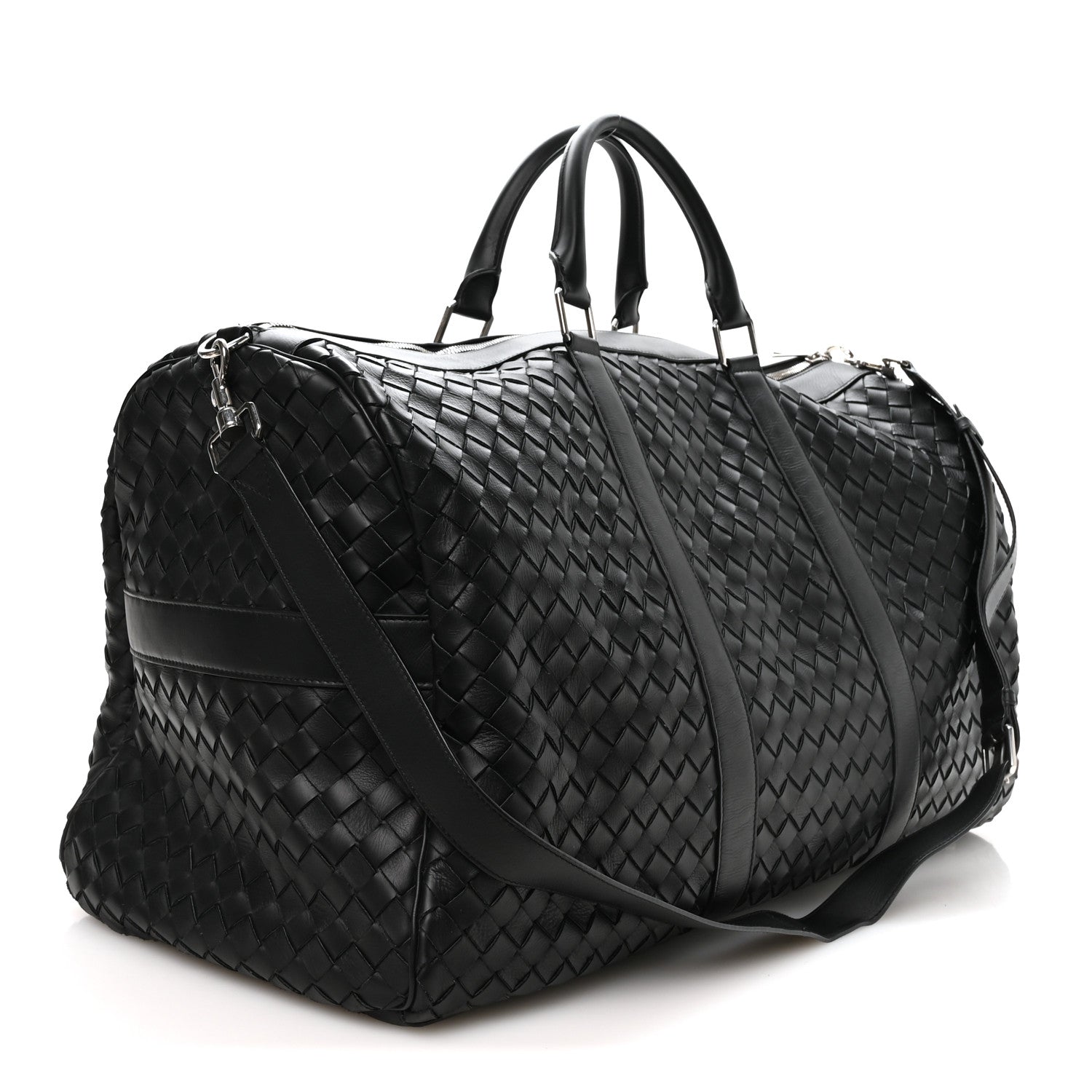 Nappa Intrecciato Weekend Bag Black