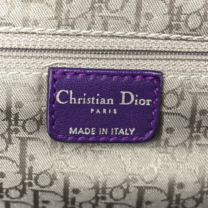 Lambskin Plisse Pleated Frame Satchel Violet Fonce