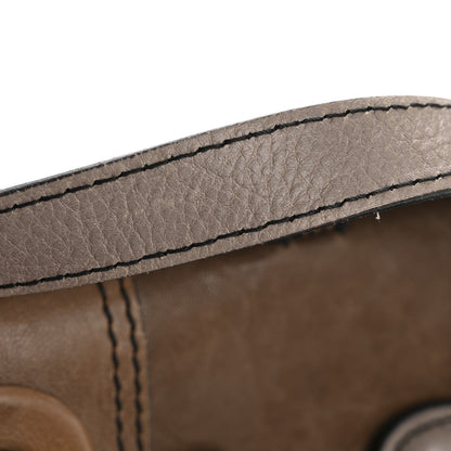 Calfskin B Bag Brown Grey