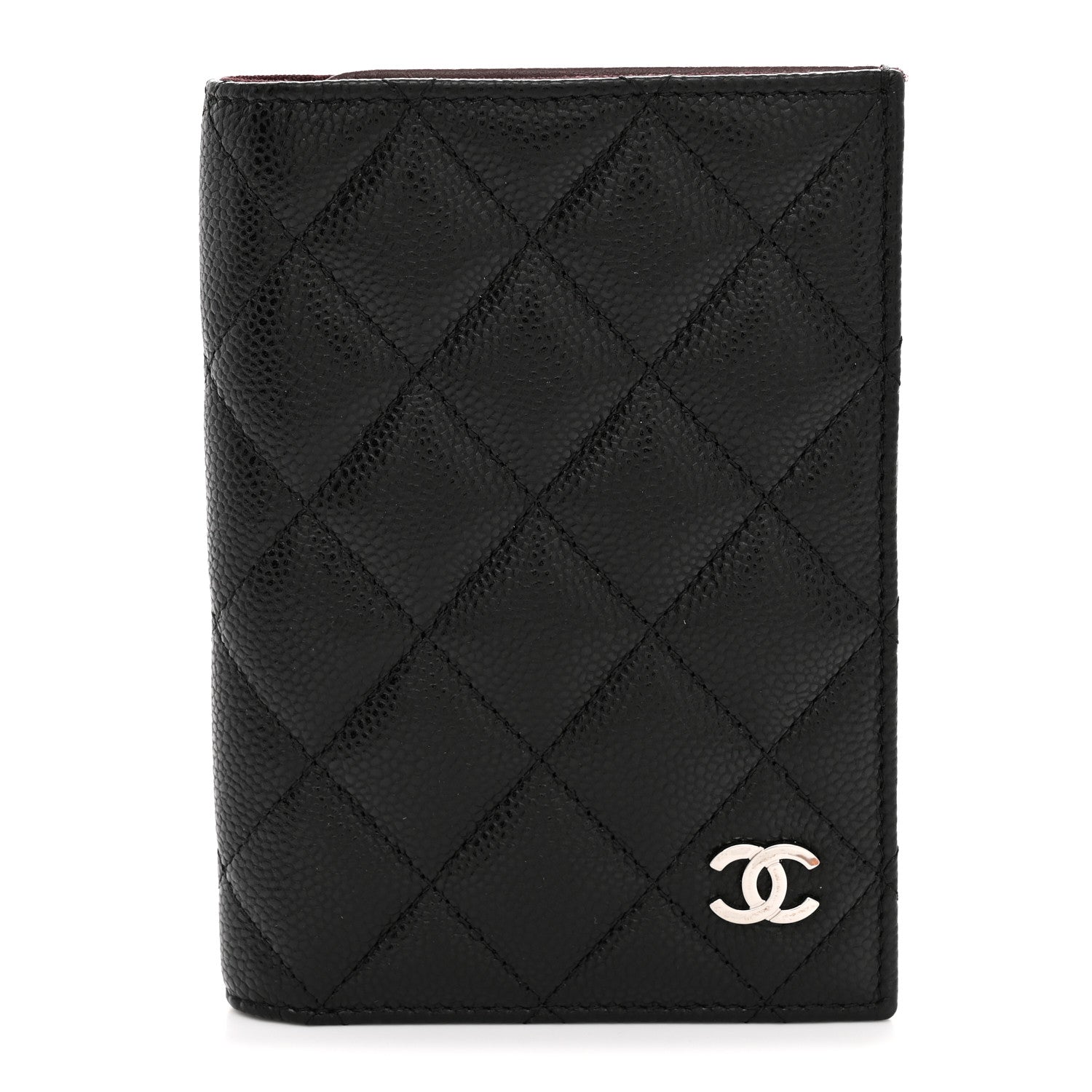 Caviar Quilted Passport Holder Black
