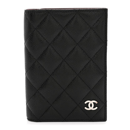 Caviar Quilted Passport Holder Black