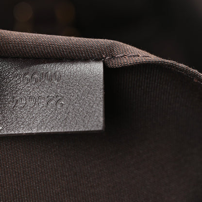 GG Supreme Monogram Medium Double Handle Briefcase Dark Brown