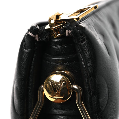 Lambskin Embossed Monogram Coussin PM Black