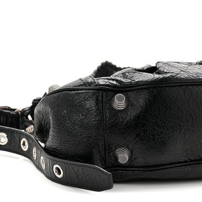 Agneau Arena Small Le Cagole Shoulder Bag Black