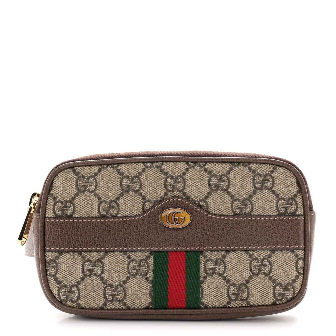 GG Supreme Monogram Ophidia Belted iPhone Case 95 38 Dark Brown