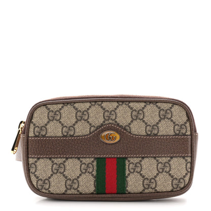 GG Supreme Monogram Ophidia Belted iPhone Case 95 38 Dark Brown