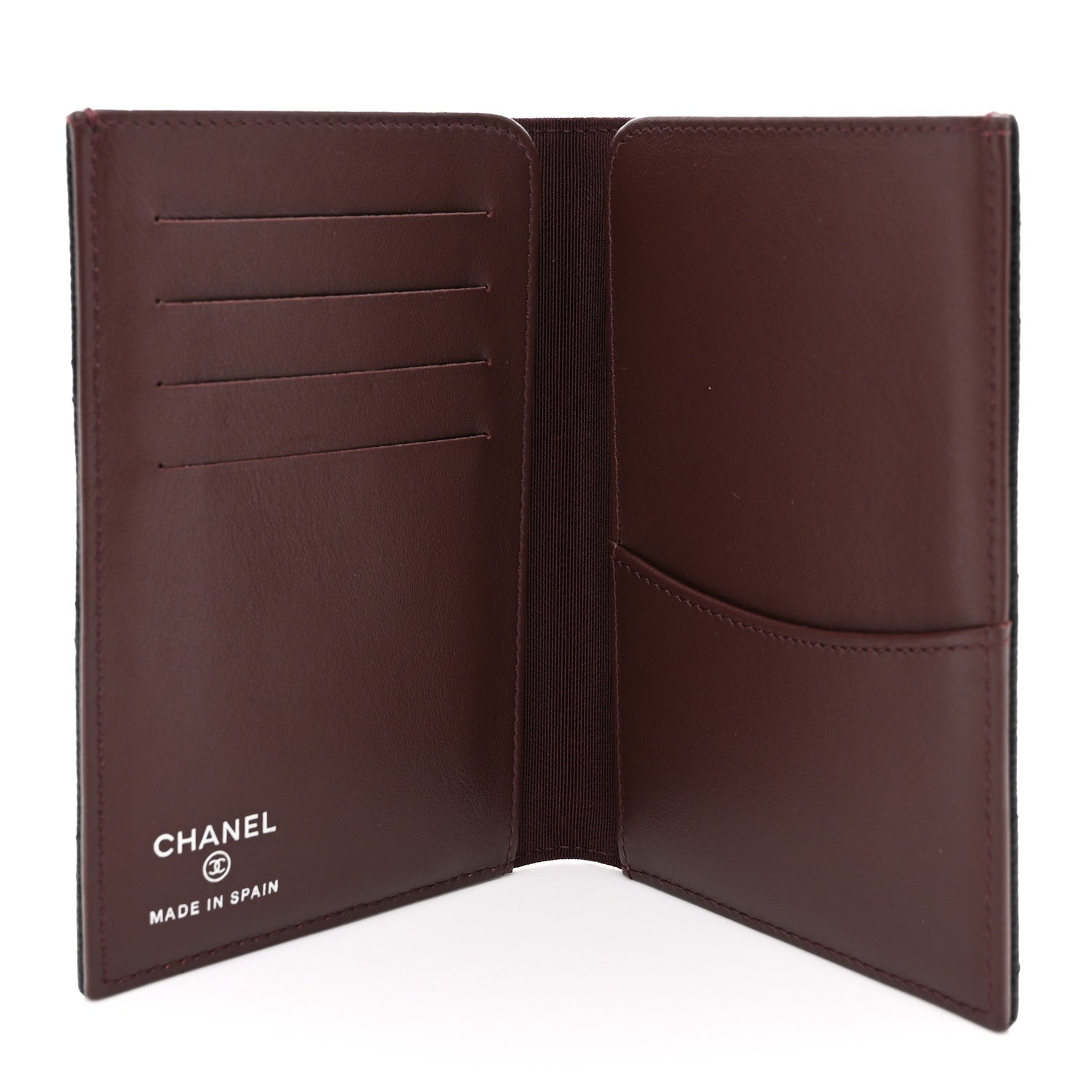 Caviar Quilted Passport Holder Black