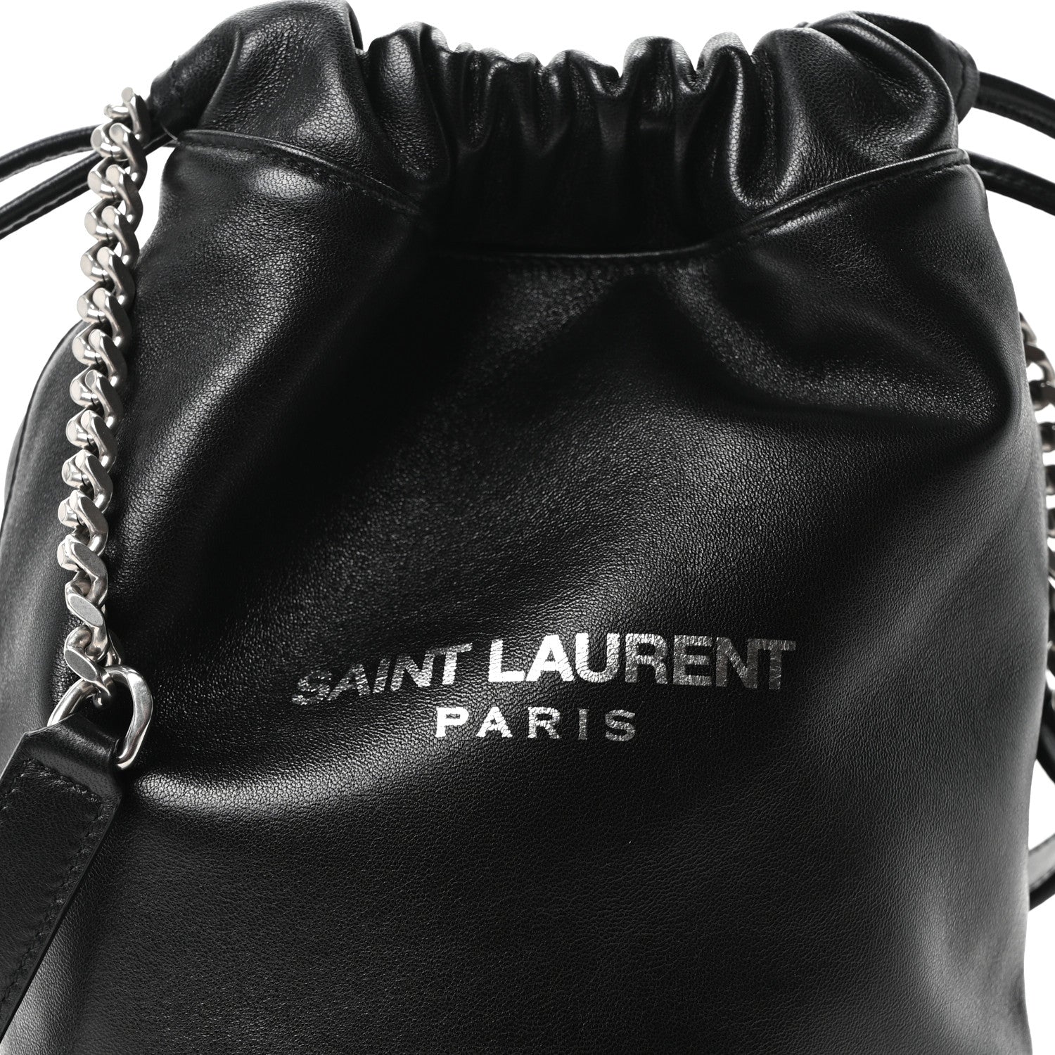 Lambskin Small Teddy Bucket Bag Black