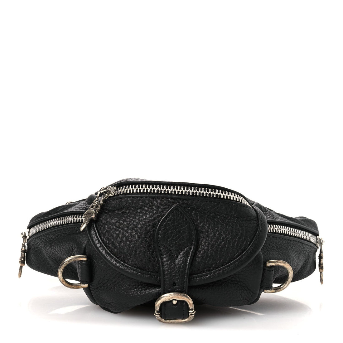 Grained Calfskin Mini Snat Pack Gunslinger Waist Bag Black