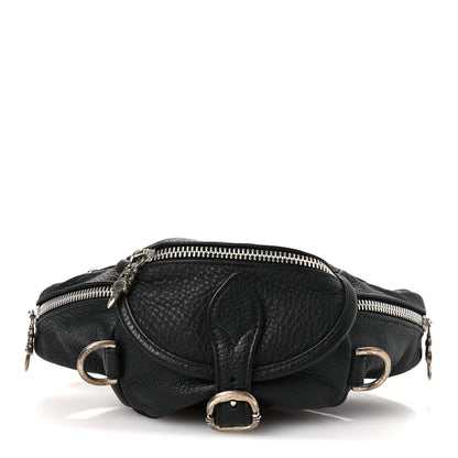 Grained Calfskin Mini Snat Pack Gunslinger Waist Bag Black