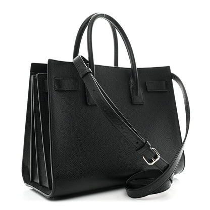 Grained Calfskin Baby Sac De Jour Black