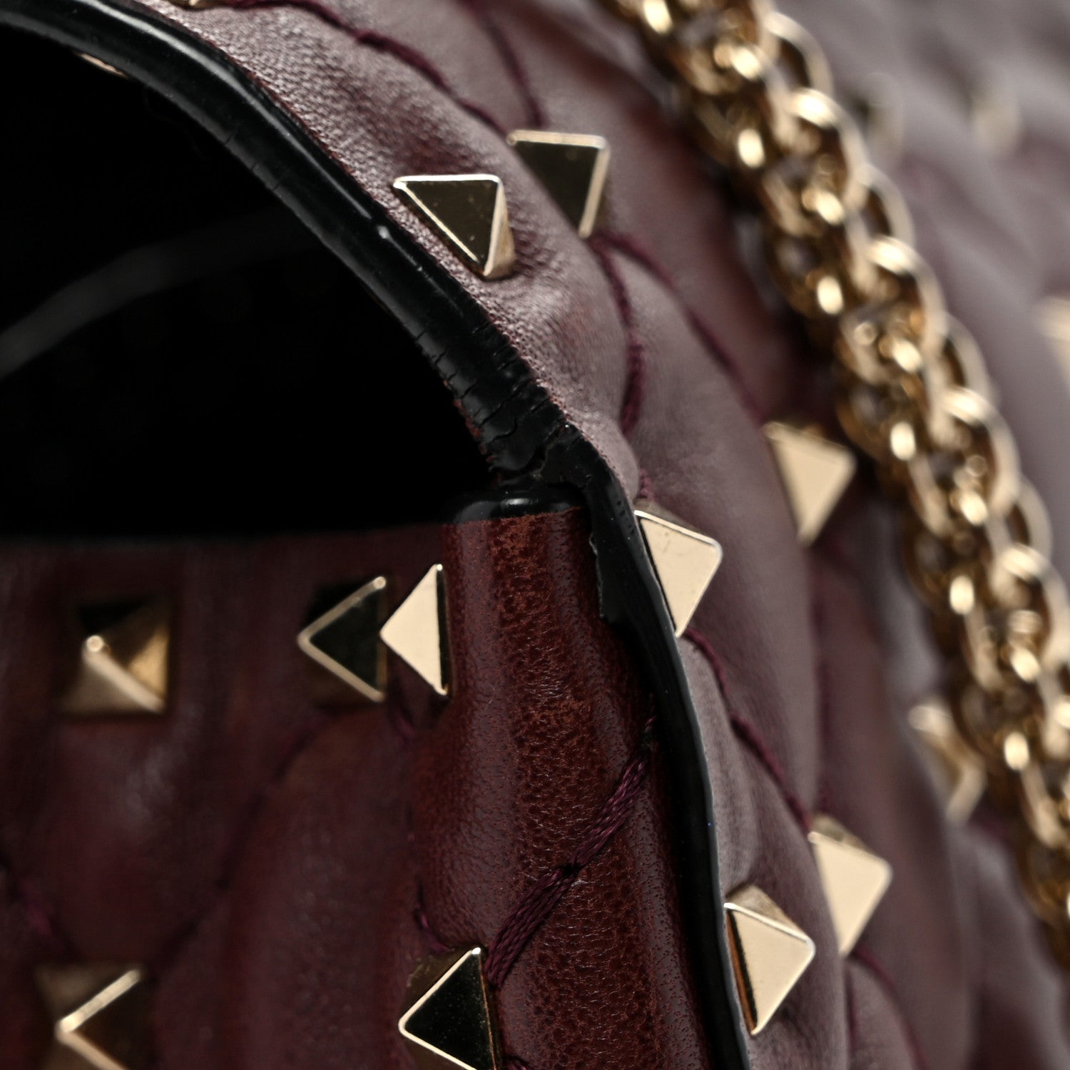 Nappa Large Rockstud Spike Shoulder Bag Rubin