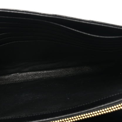 Grain De Poudre Matelasse Chevron Monogram Chain Wallet Black