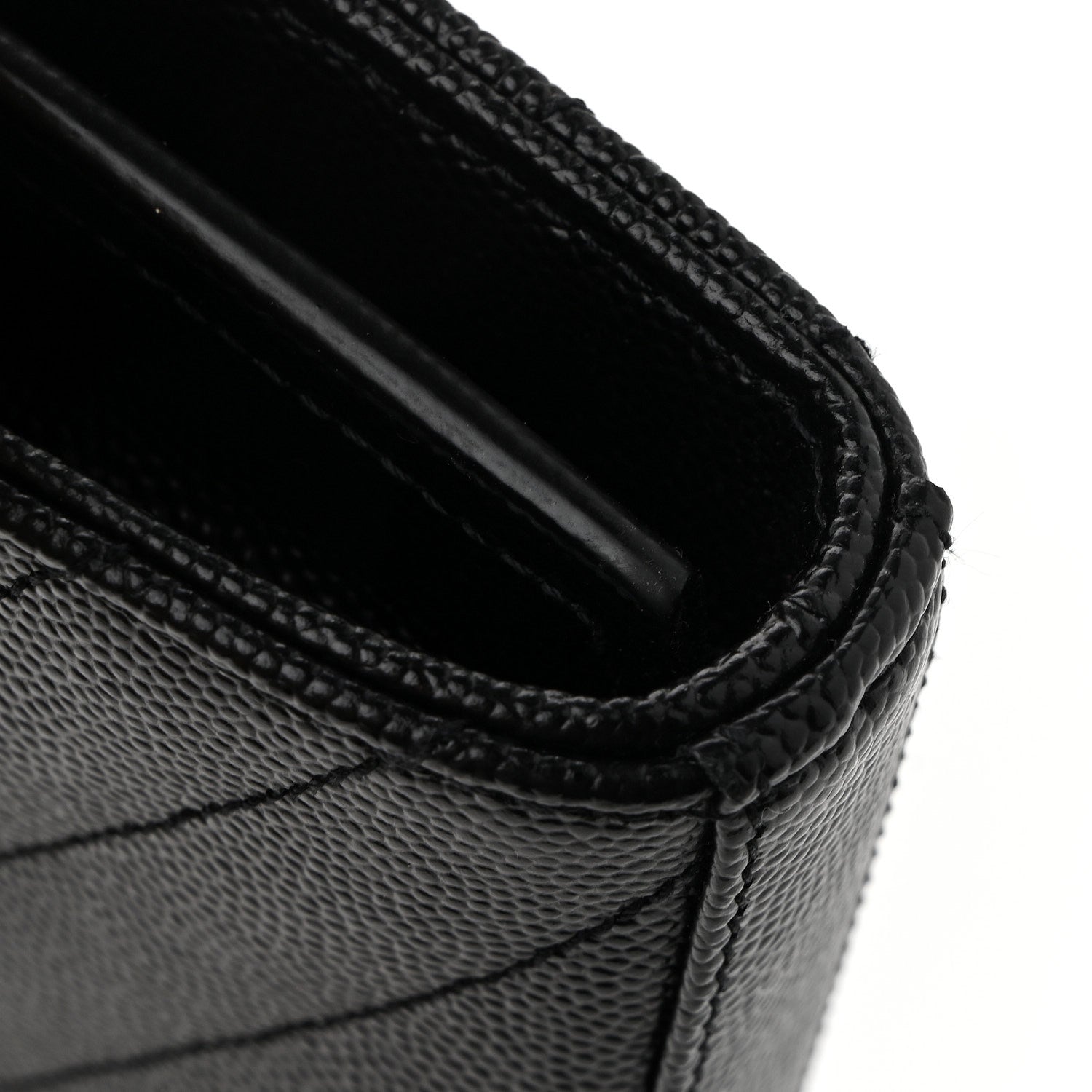 Grain De Poudre Matelasse Chevron Monogram Chain Wallet Black