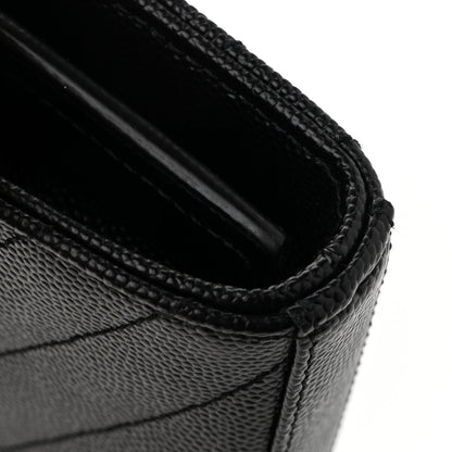 Grain De Poudre Matelasse Chevron Monogram Chain Wallet Black