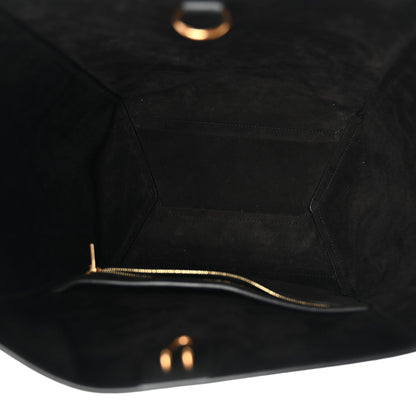 Soft Grained Calfskin Sangle Bucket Bag Black
