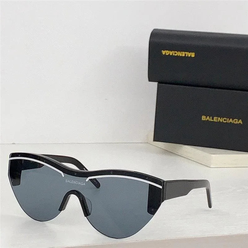 BALENCIAGA SKI 0004 Navy Blue Shield Mask Fashion Sunglasses BB0004SA Unisex 010  🖤