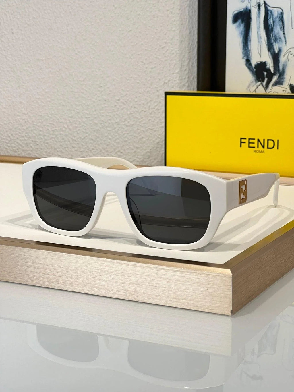 FENDI Men's FF Logo Rectangle Sunglasses✨