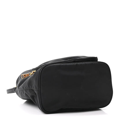 Saffiano Tessuto Nylon Mini Bucket Crossbody Bag Black