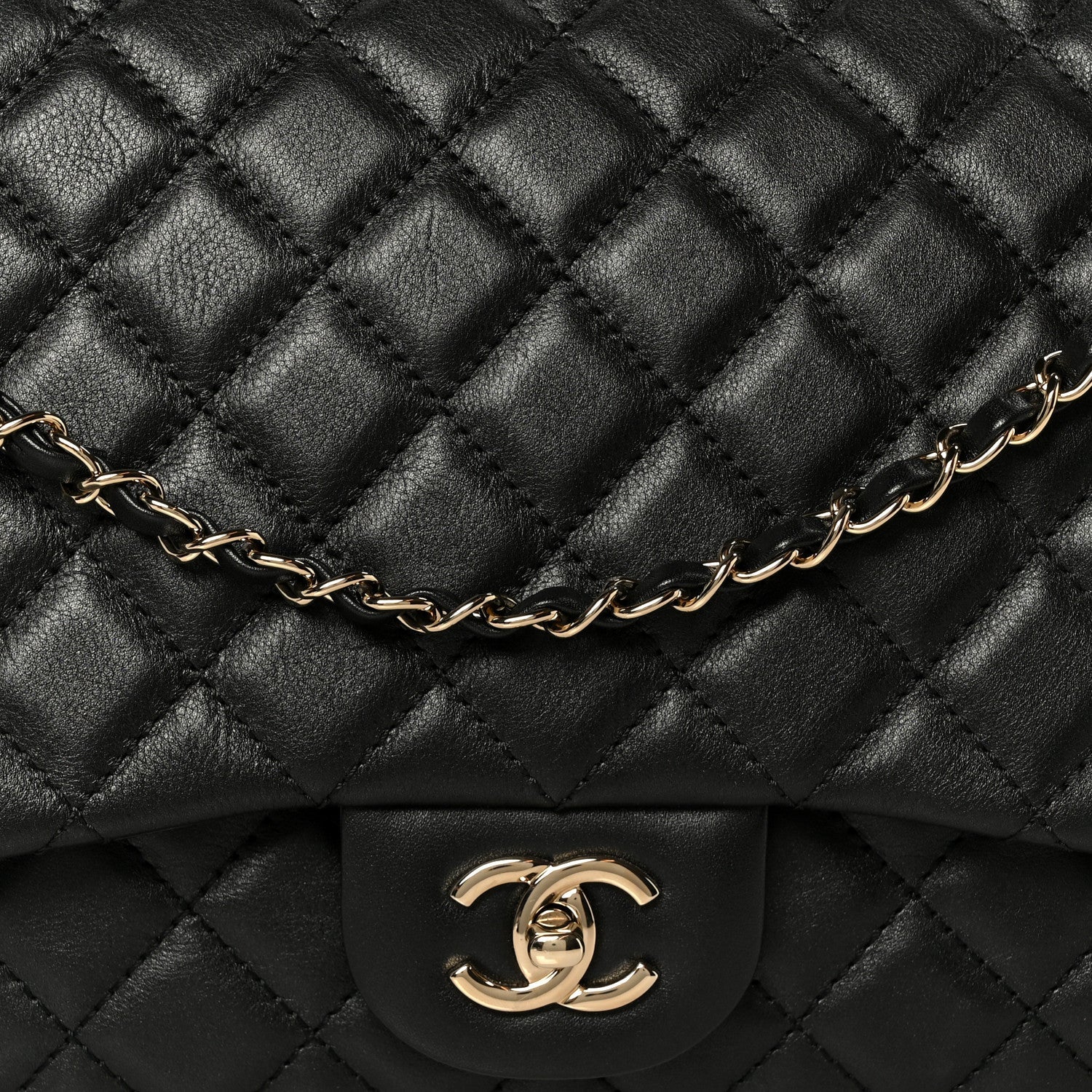 Calfskin Quilted Small XXL Travel Flap Bag Black
