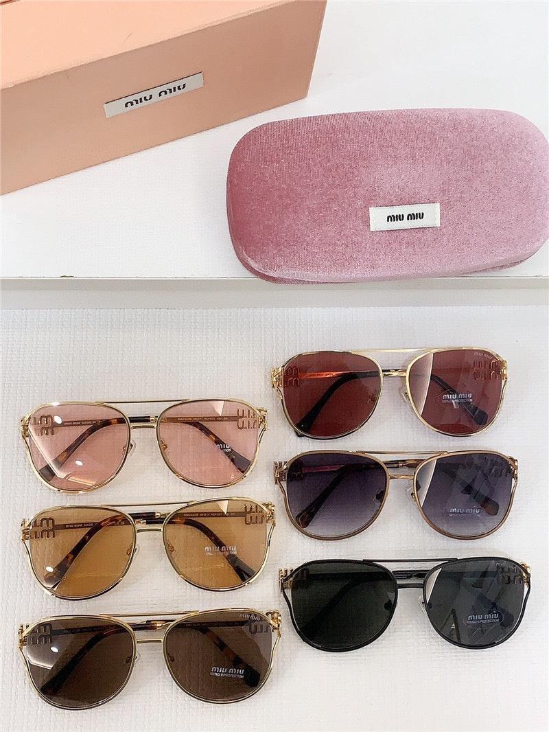 NEW SEASON Miu Miu 52ZS Metal Logo-frame Sunglasses ✨