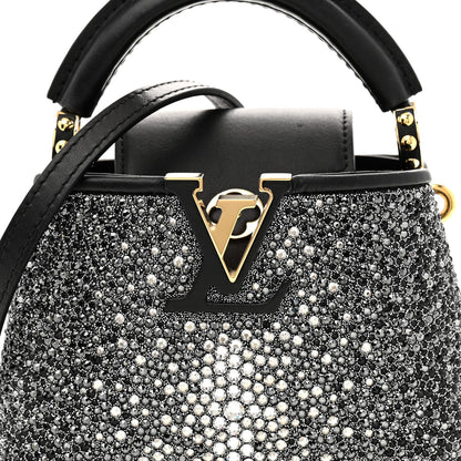 Crystal Cowhide Nano Capucines Silver Black