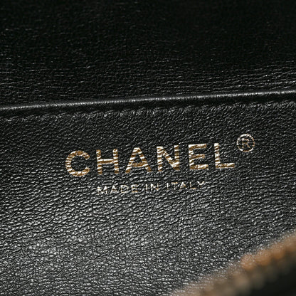 Shiny Lambskin Quilted Belt Bag Black