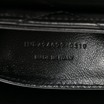 Calfskin Y Quilted Monogram Small Loulou Crossbody Bag Black