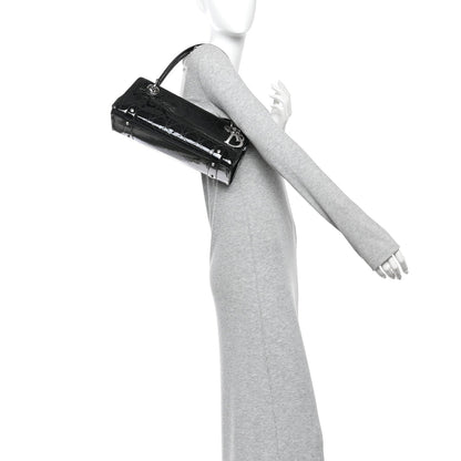 Patent Cannage Stitched East West Lady Dior Black